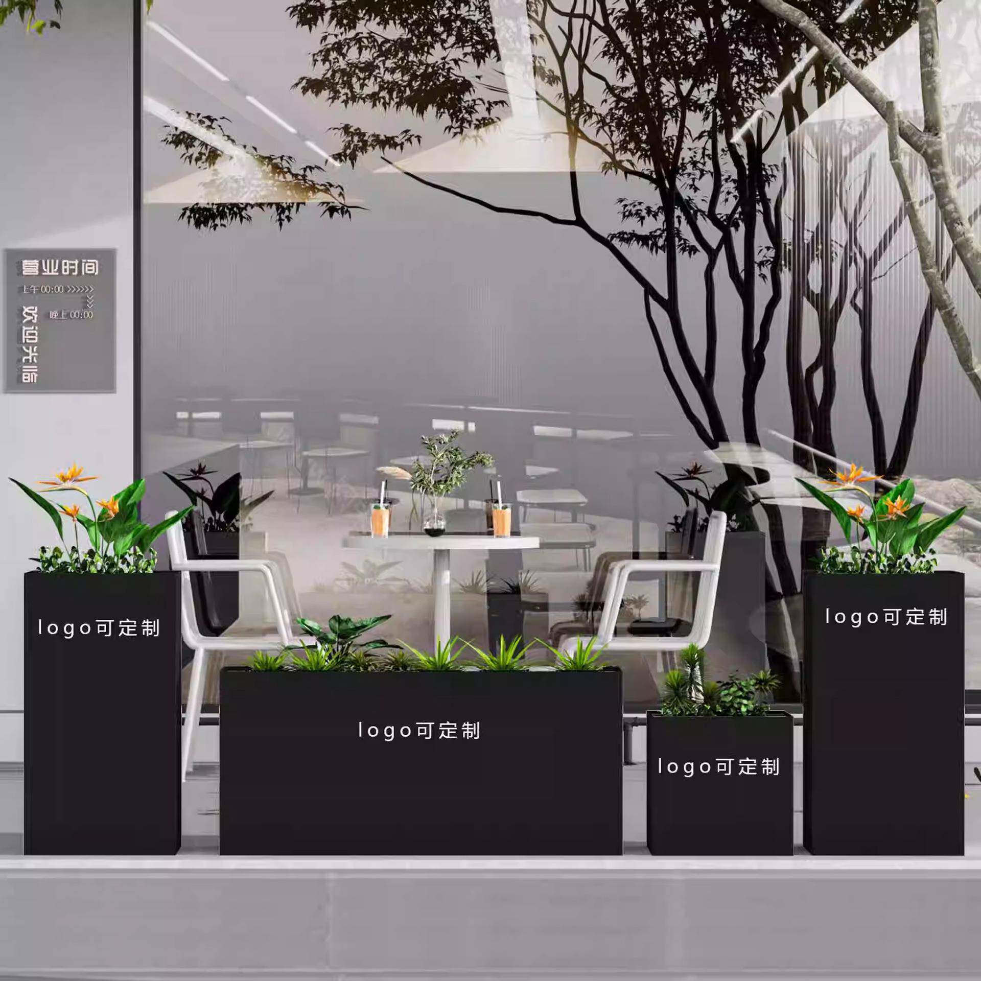 324户摆外铁花花箱售楼部绿植隔断花坛外艺花槽花盆可移动市政绿