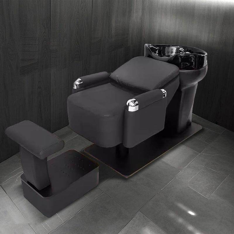 高端按无品牌/摩洗美床发店理发店发廊用专不锈钢陶瓷盆头半躺式