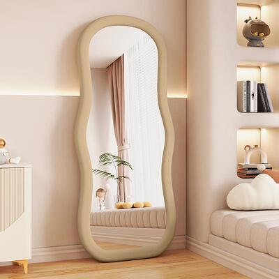 全身镜用家落地镜ins风异形室波浪衣镜女穿生76933卧室试衣镜子卧
