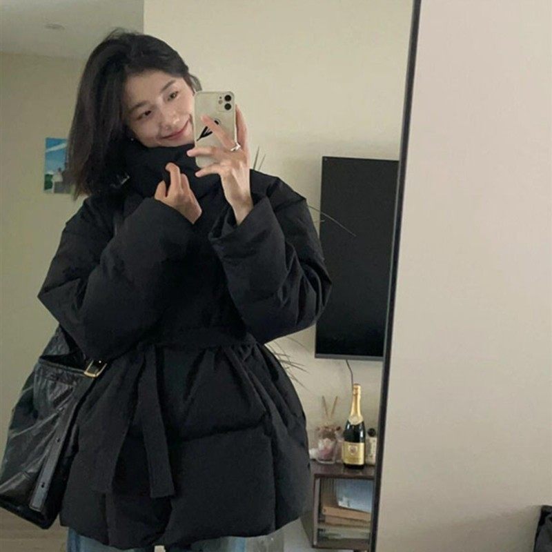 黑色立领短款羽绒服女冬季天新款2025年新款时尚洋气高级感超好看