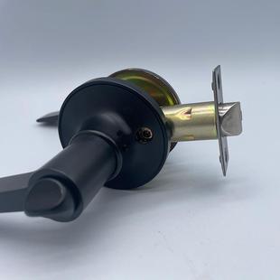 室内锁家用静音卧室美式 E锁简约三执手用锁 门黑色房间通具801ORB