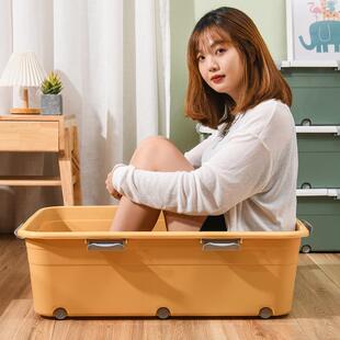 服厂家收纳神器被家用屉子衣床底收纳盒整理箱抽带轮床下储813581
