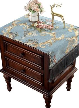 床头柜卧盖印布盖巾用室梳妆台桌布防F96SS759尘罩打机家台垫布花