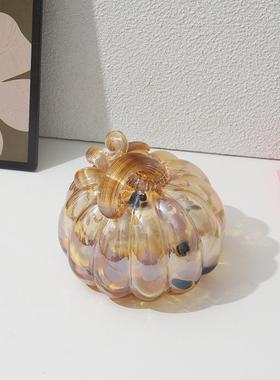 玻热卖摆璃摆件071轻奢风家居软装饰品万节创意南瓜茶圣几电视柜