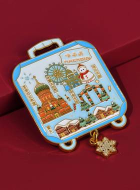 金行李城现货001箱天津之眼市属景点大道五冰箱贴磁力旅游纪念品