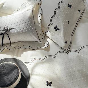 四件套云小甜ZJF50185 款 云刺小1.8m床单款 2025新长绒棉绣四件套