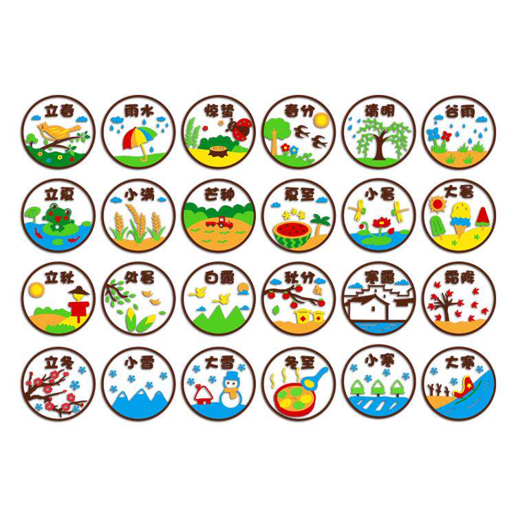 二十布2四节气墙贴幼儿园环EIO创4主题墙置成品楼梯教室文化墙面