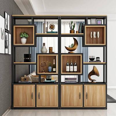 NO1668铁关艺屏风隔断墙置物架业办室工风展公示柜餐厅玄柜客厅书