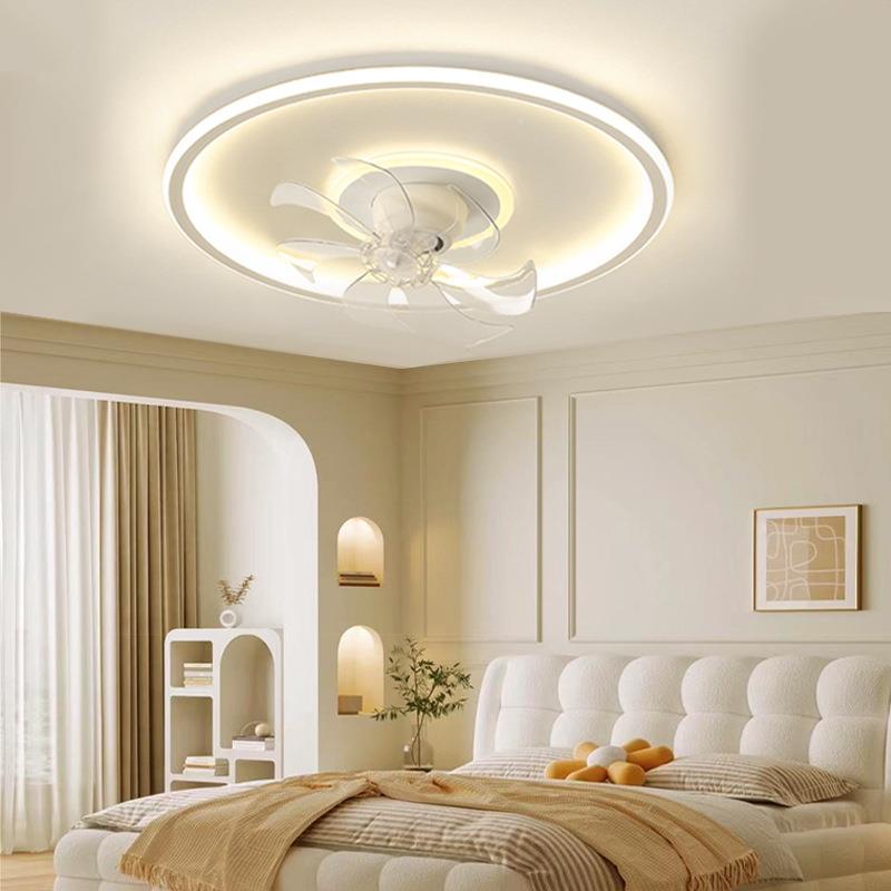 智能风扇灯客厅餐灯厅主卧室奶油吸顶灯灯吊灯风扇灯一风体中山具