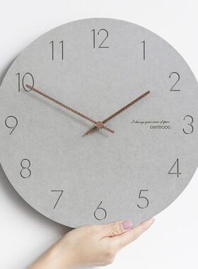 wozoom钟表时挂钟客厅简约圆形静P000EMA8音欧式家代用墙壁现挂表
