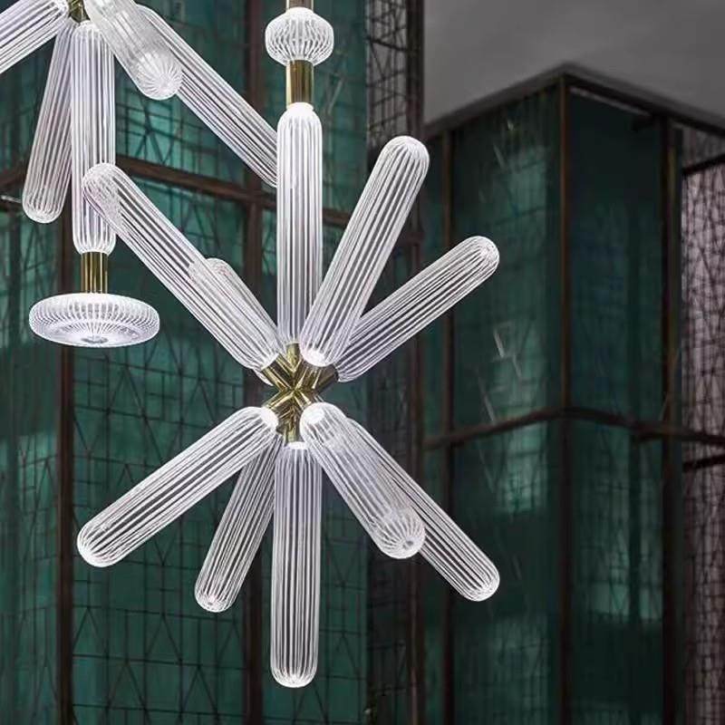 北欧现代轻奢别墅客厅棒大吊灯楼梯58489头餐厅板房酒店工程玻璃,家装灯饰光源,智能吊灯,淘宝优惠券,粉丝福利购,淘宝优惠卷