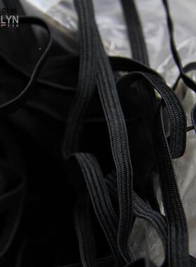 松紧带辅黑色宽6mm钩编扁松紧弹622力饰带服装松料服紧带