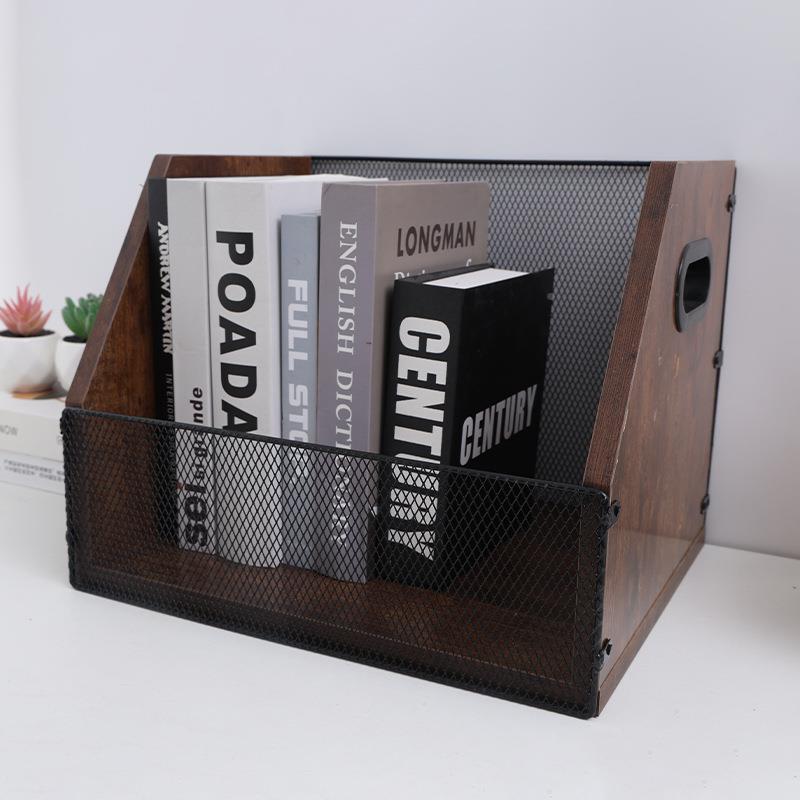 木制黑胶片架铁艺桌台式唱片CY-87799存储架复古乡唱胶村风CD面黑