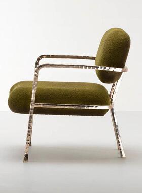 轻奢铜餐椅宅简约黄现代设计款别墅豪客厅家TY-DRSF1用师休闲椅单