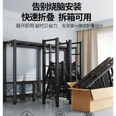 小型安10974装折叠布衣户收柜家用卧室出租房用钢架结实耐用纳挂
