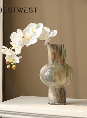 高创级感玻CH2024-2设中璃花瓶古摆件插花复古计感小众创意大口径