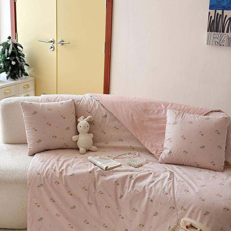 2新款全印花抱枕5被两用棉车载垫被折叠二合一沙发OCP办靠公室午