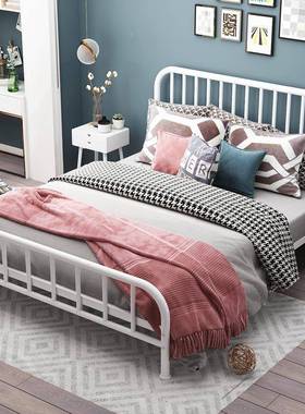 广铁艺床1.5米州出架租房宿3822舍工地公员工床单层铁床简寓约