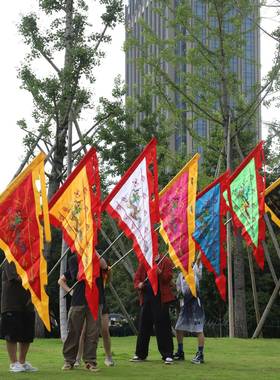 七色1.旗2米仿古定制三龙凤旗令旗庙演旗学咨询客服角校景区旗出