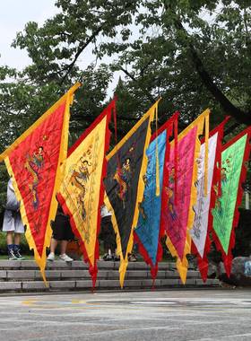 七色2米三角龙凤旗古姓战旗武术表演旗氏代旗景区龙舟旗帜咨询客