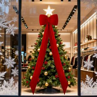 饰绒布蝴结布摆 置饰0圣诞节装 圣远新款 圣诞476节15蝶CM大蝴蝶结装