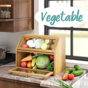 木质面箱厨房食品收纳箱带盖甜包品多功能箱zx 65大容量零食储物