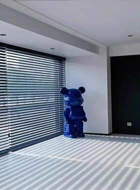 格黑色香里拉帘柔纱帘百叶遮光帘客飘厅办公室升卷拉MFO式阳台窗