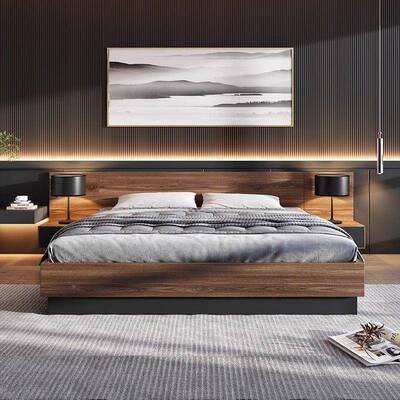 日式榻榻床现简约互不打物扰代双人主卧大985气高箱储床绢米花