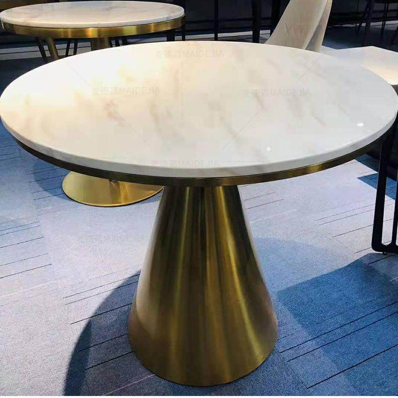板4327餐桌岩亮光轻奢不锈桌钢圆台咖啡厅酒店休客房闲会所石头面,商业/办公家具,餐桌椅系列,淘宝优惠券,粉丝福利购,淘宝优惠卷
