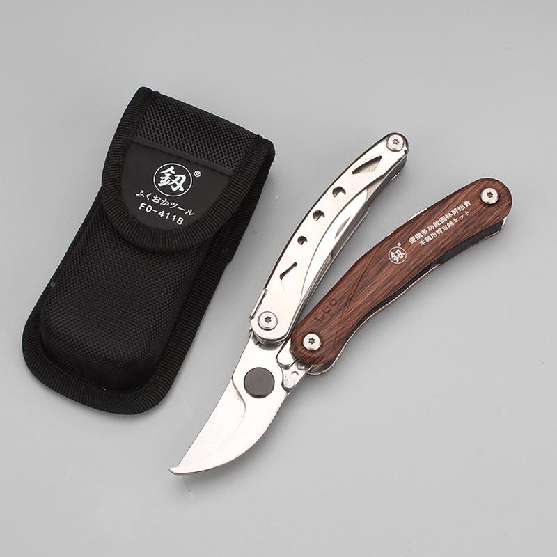 日本釰牌釰牌福冈工具多功能园林剪刀-户外组合工具锯子螺丝刀FO4