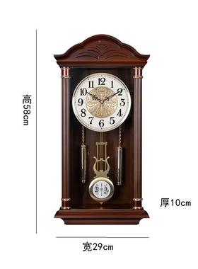 金钟宝中式钟英表报静时挂钟客厅老式挂表DOA家用挂复古墙时钟音