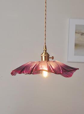 黄玻璃吊宿灯北欧复35521古民吧铜床头灯创意台个性咖啡厅卧室灯