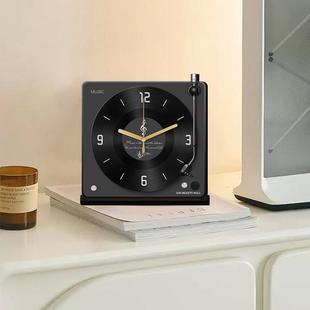 DE高级感小众艺术 胶黑唱片电表时钟摆件摆台式 座钟餐2箱025YW