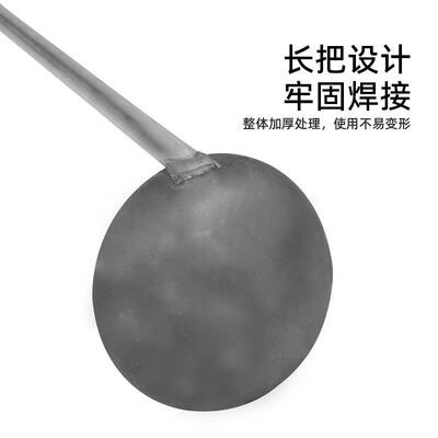 多规工业长清柄捞渣铁勺理淤泥掏粪勺用饲家料浇筑用铁投喂格漏勺
