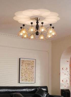 中古客厅吊法灯冰纹31344南洋厅风式复古实木卧室餐厅大主白裂蜡