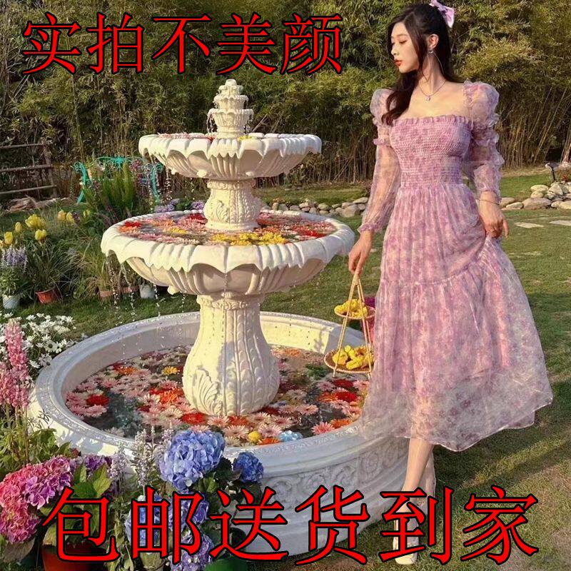 大型欧式流水喷泉客厅雕塑户外假山鱼池庭院水景花园装饰落地摆件