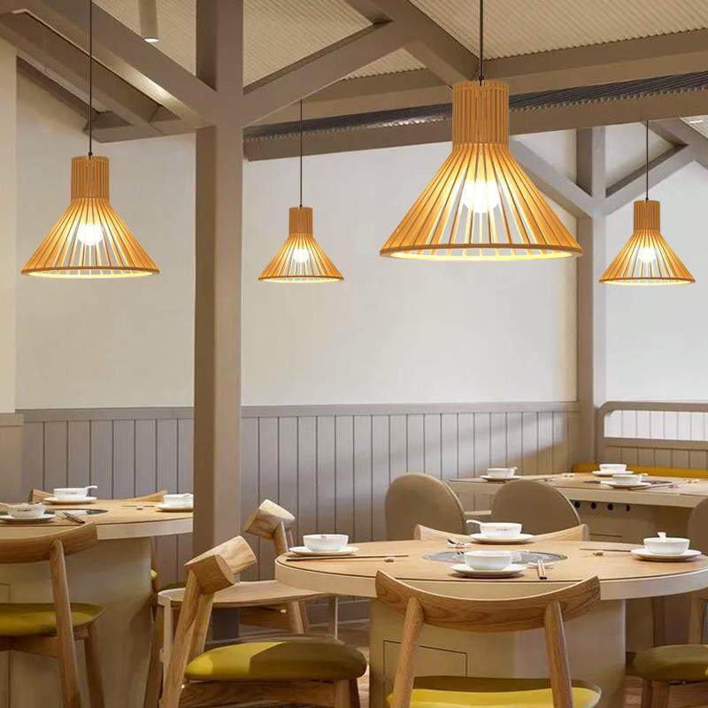 餐厅灯古吊灯北欧南瓜日原130木复创意卧室灯民宿瓜餐馆式木艺南