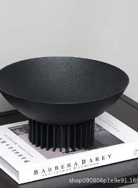 代NGJ极几厅何黑色金属托现盘收纳简盘样板间客茶几果盘软装饰品