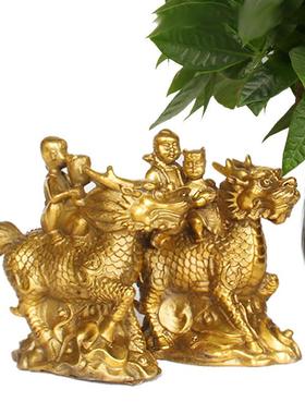 杨铜家铜麒厂麟摆记件送子麒麟单人送子麒麟双送人子麒麟