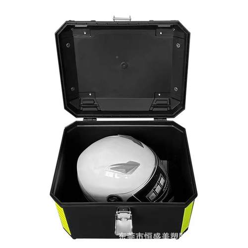 45L摩托HSM-XD-4车塑胶尾后箱PP机车备箱电动车行李箱通用非铝合