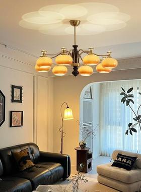 中古油v13872inage美t式复古客厅柿吊子灯设计师房间卧室餐厅奶灯