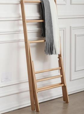 实木矮床头裤架地挂落衣架浴款民宿卧室收纳神器巾81062架毯子架