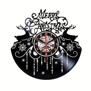 新特南瓜圣诞礼奇物黑胶唱片挂钟复古壁节光E 44钟夜圣诞夜惊