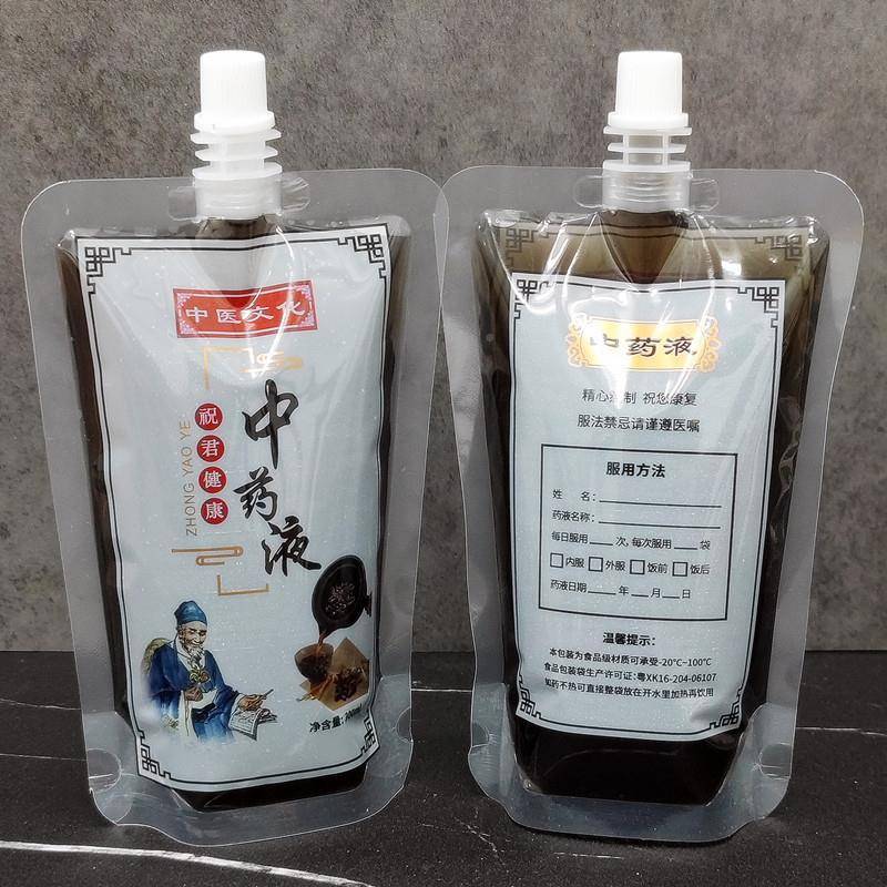 中药袋液体包装袋一次性密封密代煎吸嘴打袋封袋中包389药袋装袋