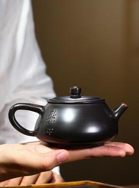 厂家供应创意紫款砂壶坭陶石瓢MH108兴用壶手工刻绘家茶具