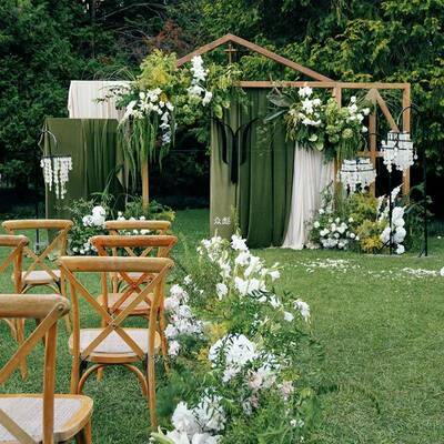 婚礼拱饰门花架外结婚场众彪6692地装布置现木场质架子婚庆背景森