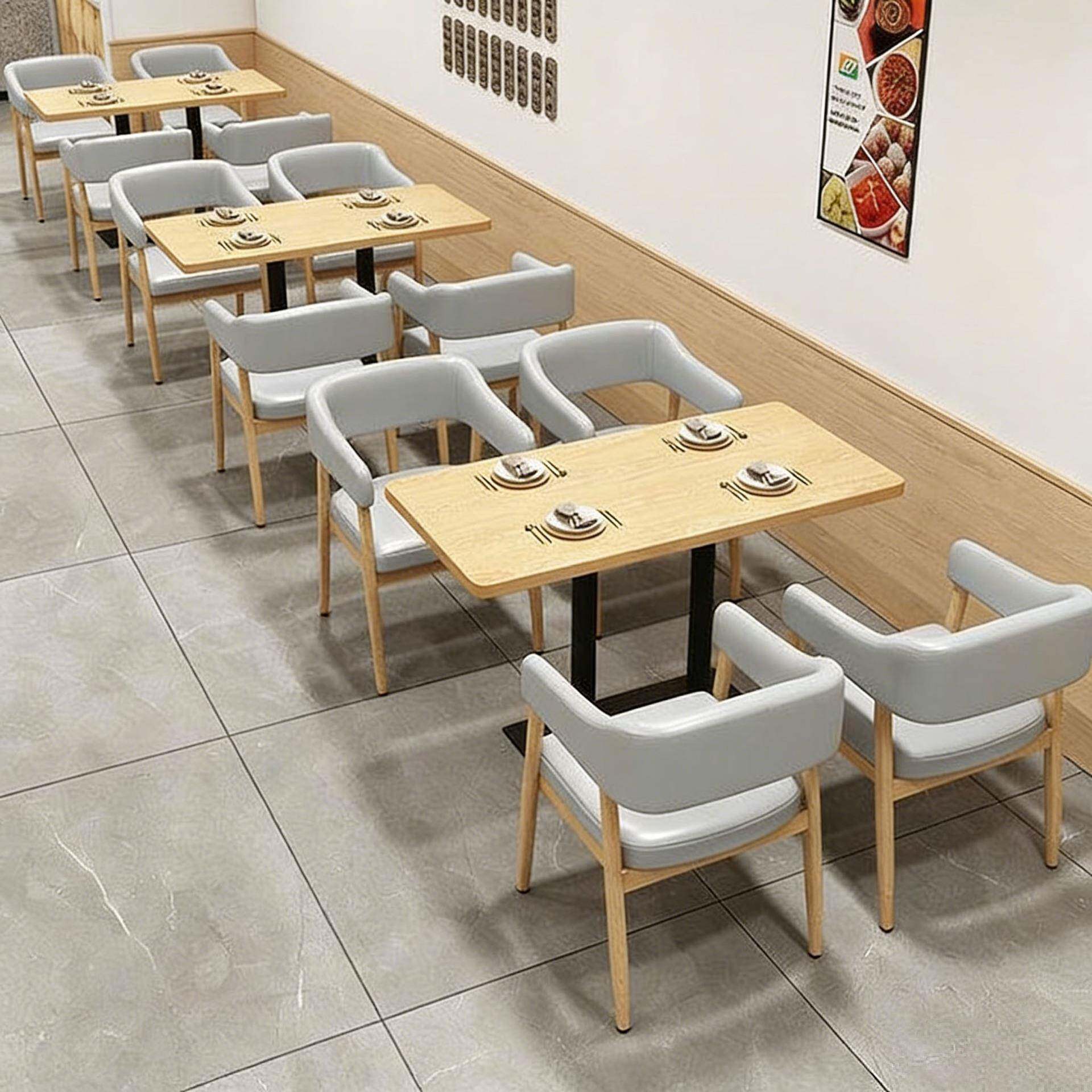 堡奶茶店桌椅组合连餐锁饮小吃汉店司公食堂铁艺卡座沙发商参考标