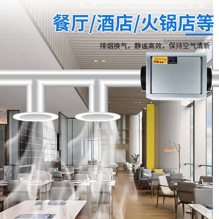 强力静音新风机台球厅棋牌室火锅店厨房艾灸室商用大风量排烟风机