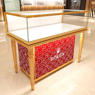 2新025款欧式黄金钢珠928展示宝柜商场首饰饰品化玻璃陈列柜展示