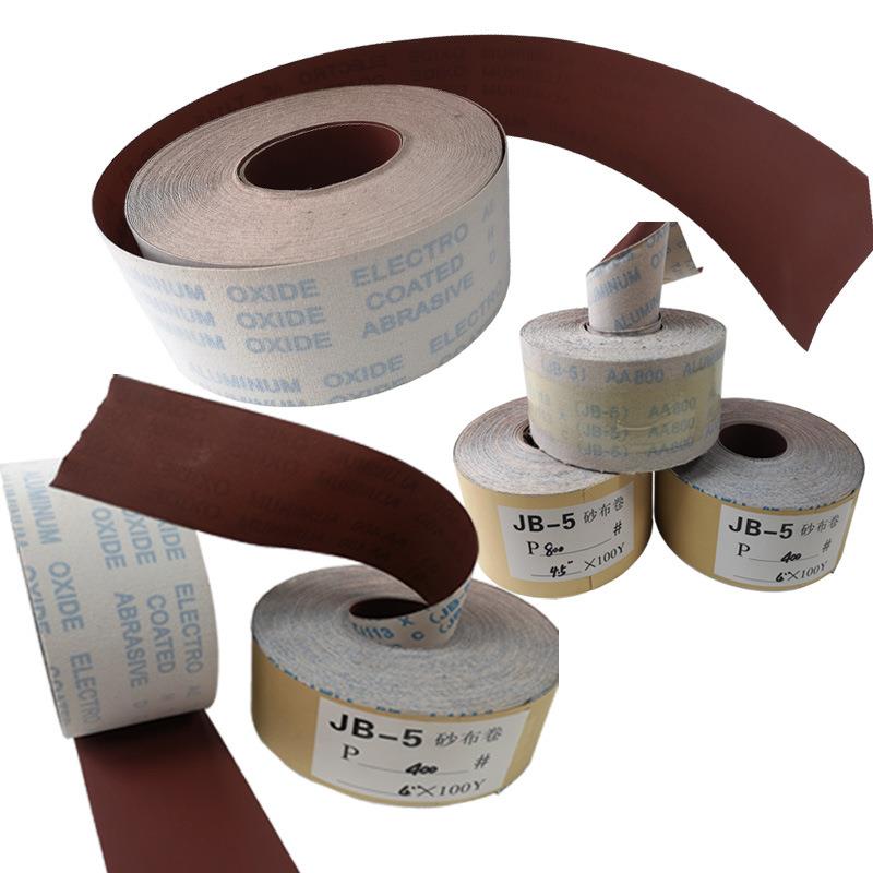 JB-5砂布-XHP卷厂家供应0软金属家具打磨布手撕卷4寸6080#植绒卷